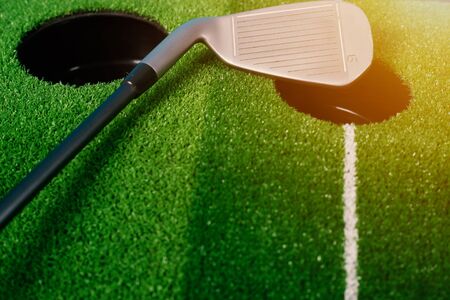 Picture of Golf Stick. Isolated on colorful background.
