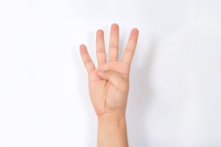 Picture of human hand. Isolated on white background.