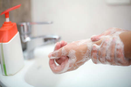 Wash hands with liquid soap gently to stay prevent from backterias and infections