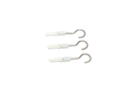 Portrait of Dowel And Screw. Isolated on white background.の写真素材