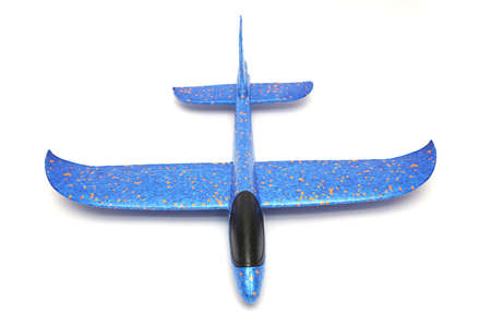 Portrait of Airplane Gliders Foam. Isolated on white backgroundの写真素材