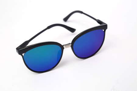 Portrait of Sun Glasses. Isolated on white background.の写真素材