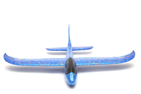 Portrait of Airplane Gliders Foam. Isolated on white backgroundの写真素材
