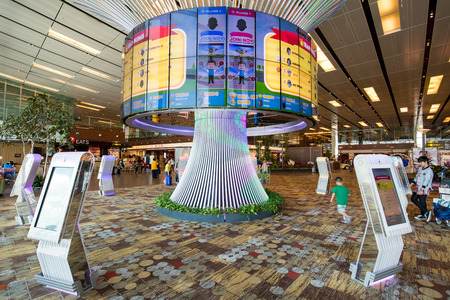 Singapor Changi airport interiorのeditorial素材