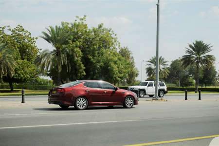 Oman travel. Muscat. Oman city life background. traffic, tourism, Buildings. Muscat, Oman...