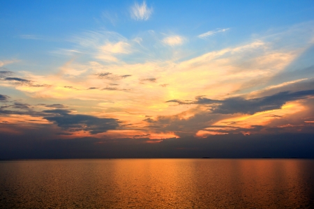The sea on sunset time is beautiful timeの写真素材