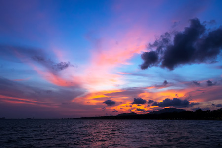Beautiful in Asia sunset on the seaの写真素材