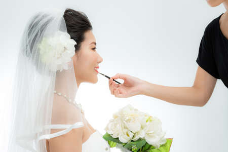 The Bride Wearing a Veilの写真素材