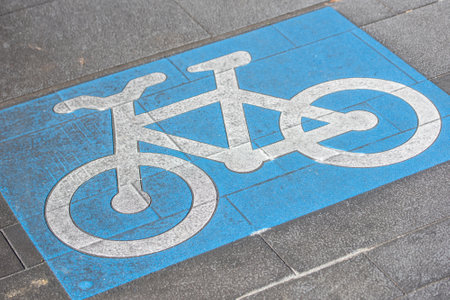 Signs for bike lanesの写真素材