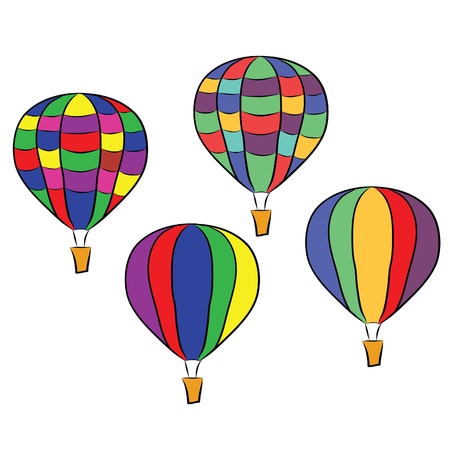 colorful hot air balloons のイラスト素材