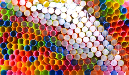 Abstract background from many multi-color tubules for a cocktailの写真素材