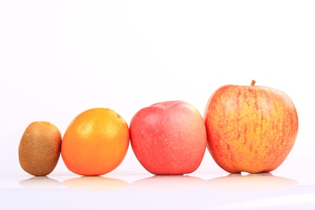 Family Fruit   mix fruit   fruits isolated on white backgroundの写真素材