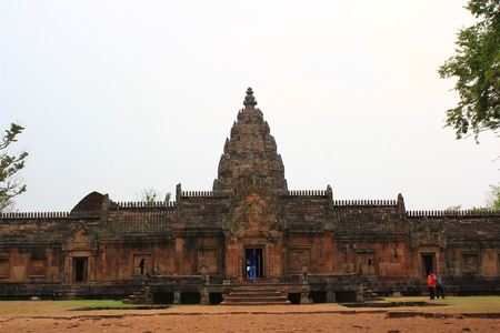 sand stone castle, phanomrung in Buriram province, Thailand. Religious buildings constructed by the ancient Khmer art.のeditorial素材