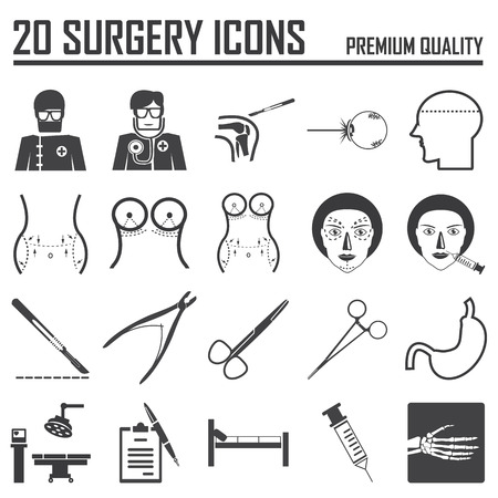 20 surgery iconsのイラスト素材