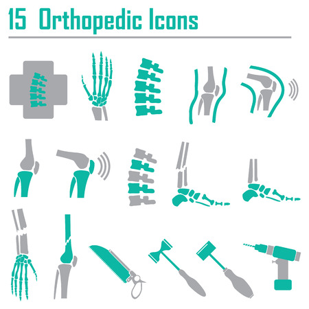 15 Orthopedic and spine symbol - vector illustrationのイラスト素材