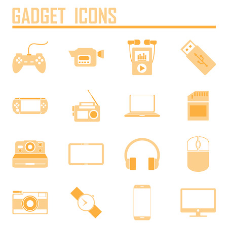 gadget icons, mono vector symbolsのイラスト素材
