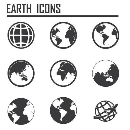 Globe earth vector icons setのイラスト素材