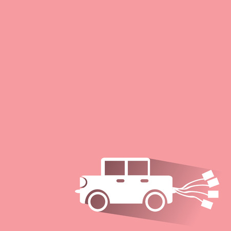 Vintage wedding carのイラスト素材