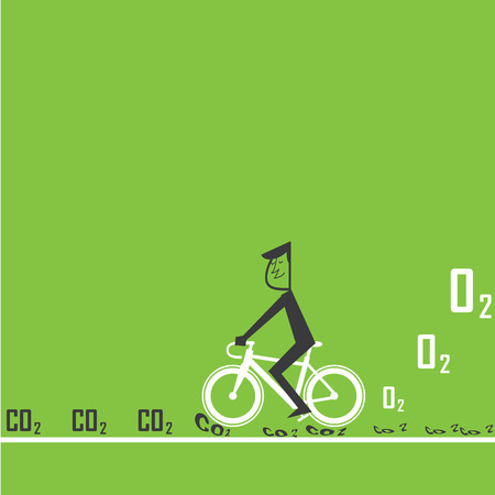 bike reduce CO2のイラスト素材