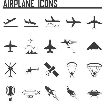 airplane icons setのイラスト素材