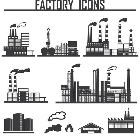 Industrial building factoryのイラスト素材