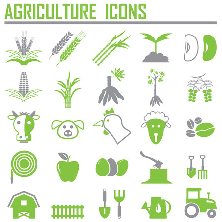 agriculture iconsのイラスト素材