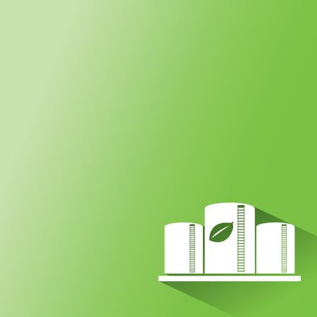 eco steel tank on a green backgroundのイラスト素材