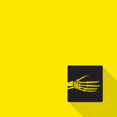 Human hand x-ray image scan icon with long shadow.のイラスト素材