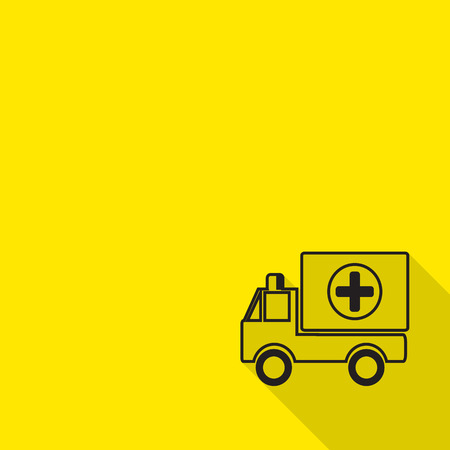 Ambulance icon with long shadow.のイラスト素材