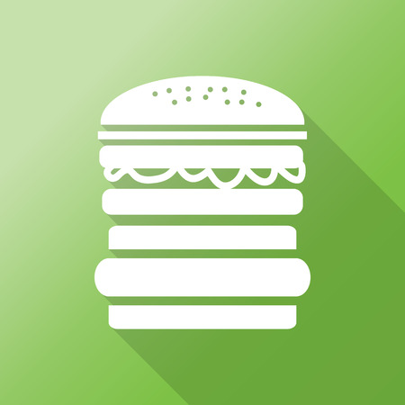 Hamburger  sign icon. Fast food symbol. Junk food.  with long shadow.のイラスト素材