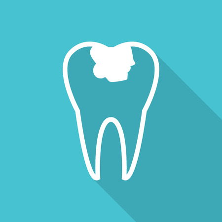 tooth icon with Long Shadow.のイラスト素材