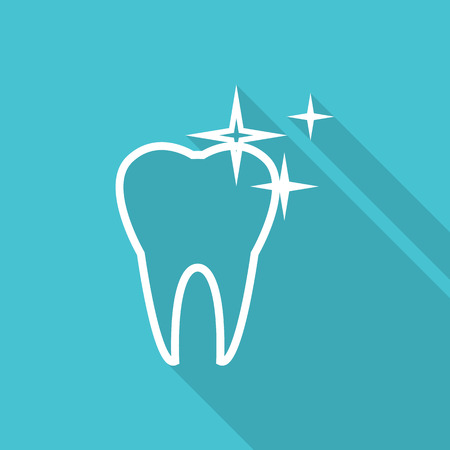 tooth icon with Long Shadow.のイラスト素材