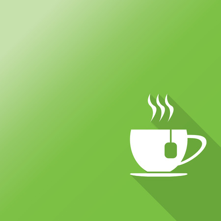 tea cup  flat icon with long shadow.のイラスト素材