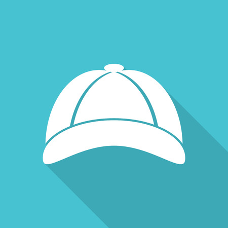 hat flat icon with long shadow.のイラスト素材