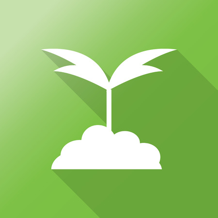 oil palm sprout flat icon with long shadow.のイラスト素材