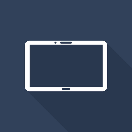 tablet computer flat icon with long shadow.のイラスト素材