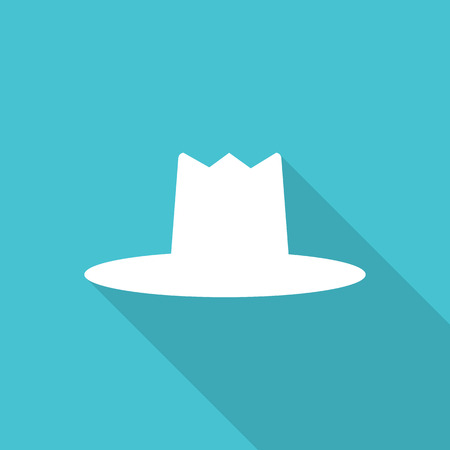 hat flat icon with long shadow.のイラスト素材