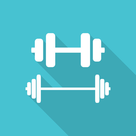 Dumbbells flat icons with long shadow.のイラスト素材