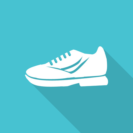 shoe flat icon with long shadow.のイラスト素材