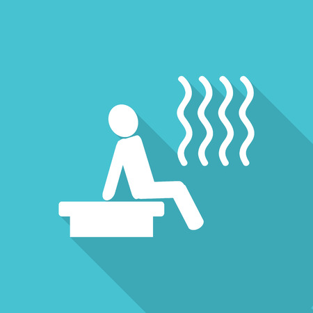 sauna flat icon with long shadow.のイラスト素材