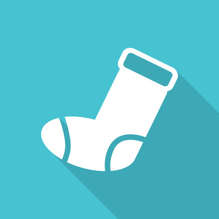 sock flat icon with long shadow.のイラスト素材