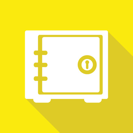 Lock, vault, safe, locker flat icon with long shadow.のイラスト素材