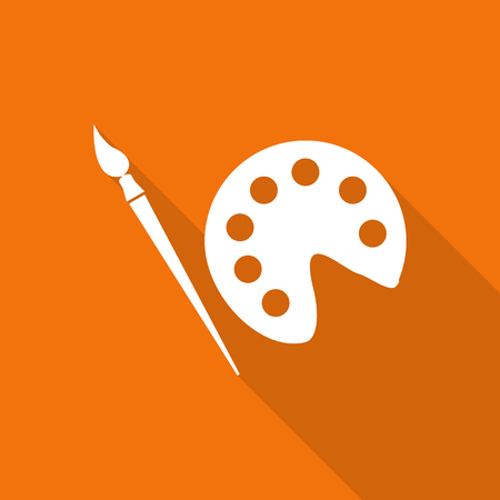 painting flat icon with long shadow.のイラスト素材