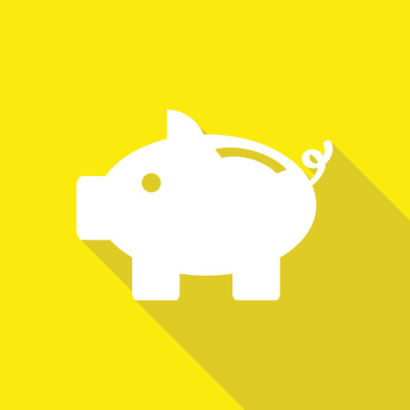 piggy bank flat icon with long shadow.のイラスト素材