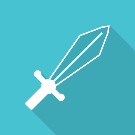 Sword icon with long shadowのイラスト素材