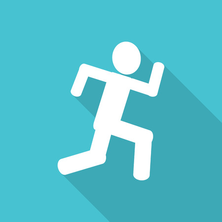 Running flat icon with long shadow.のイラスト素材