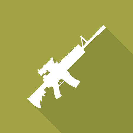 m4a1 rifle flat icon with long shadow.のイラスト素材