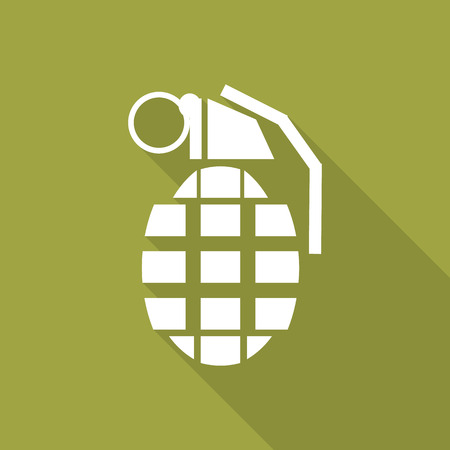 Hand Grenade flat icon with long shadow.のイラスト素材