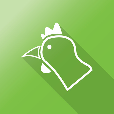 head chicken flat icon with long shadow.のイラスト素材