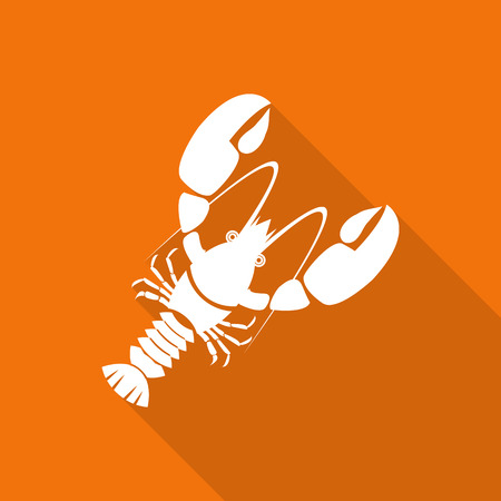 seafood flat icon with long shadow.のイラスト素材